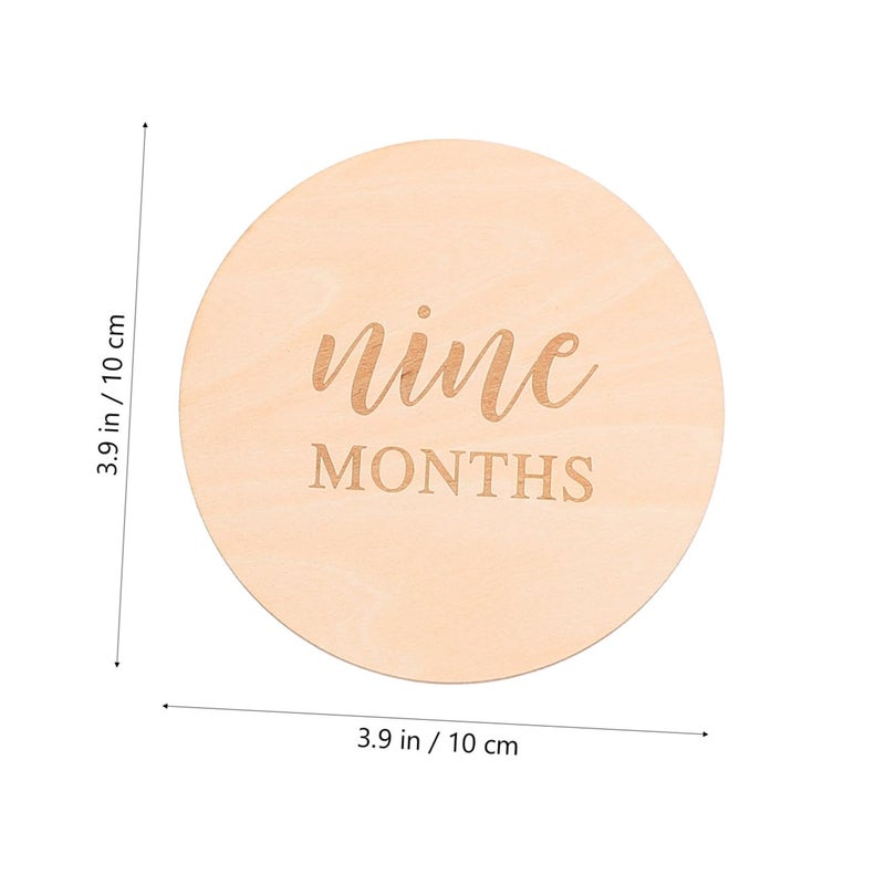 UTHCLO 14 قطعة أقراص خشبية للمراحل الشهرية دعائم تصوير شهرية بطاقات نمو الطفل آمنة ومتينة - Image 2